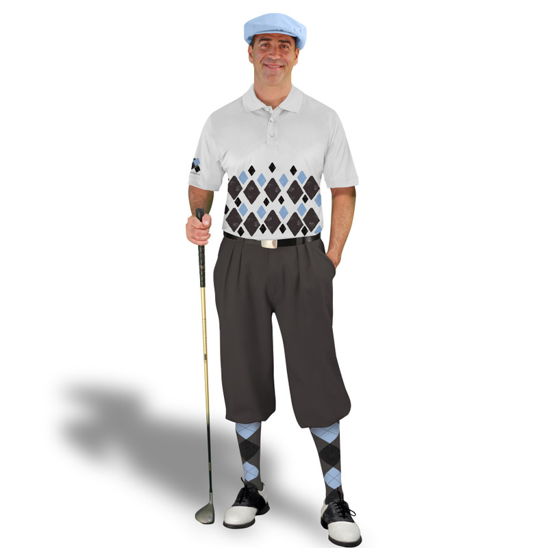 Golf Knickers Argyle Arcadia Outfit VVVV - Charcoal/Black/Light Blue