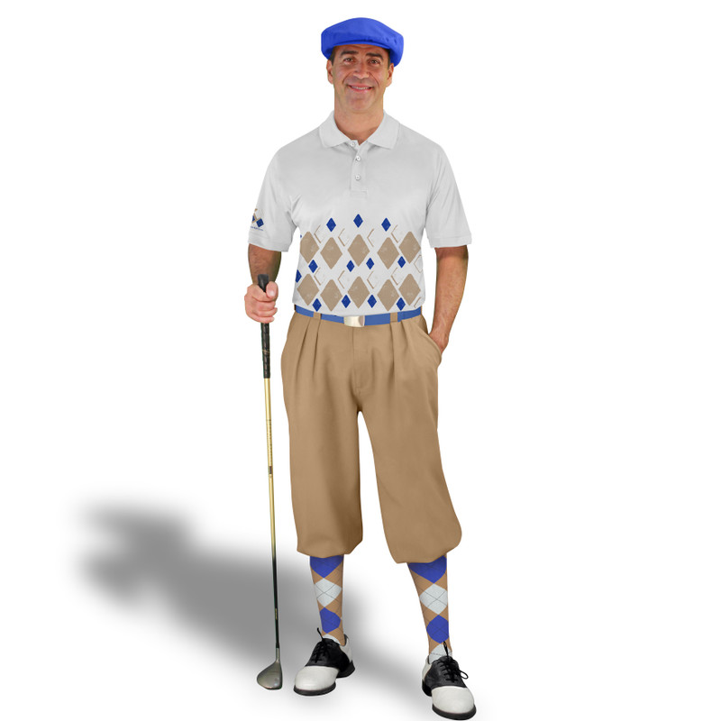 Golf Knickers Argyle Arcadia Outfit WWWW - Khaki/Royal/White