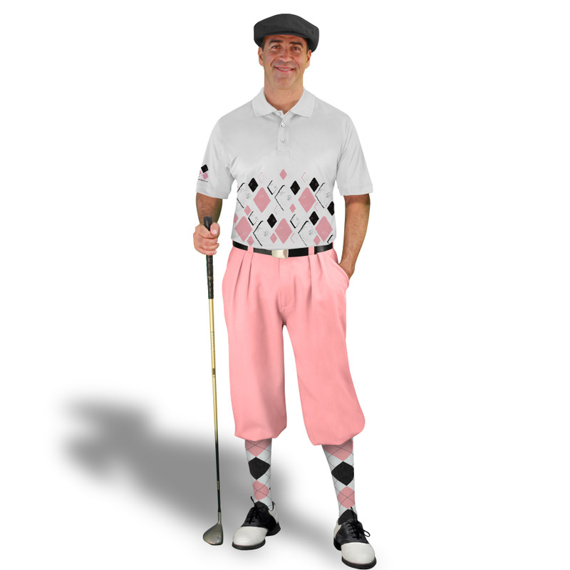 Golf Knickers Argyle Arcadia Outfit XXXX - White/Pink/Black