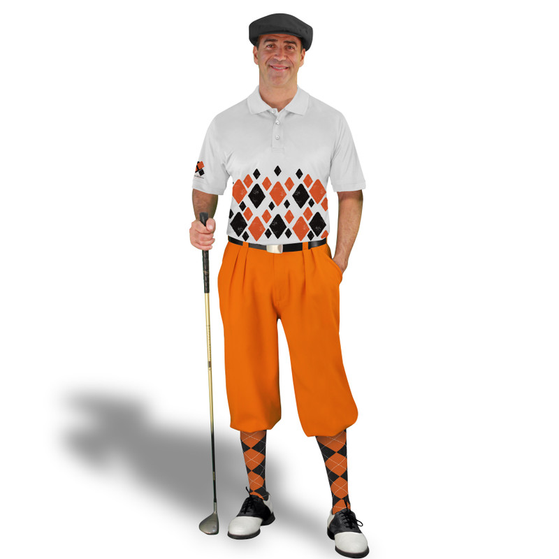 Golf Knickers Argyle Arcadia Outfit YY - Black/Orange