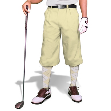 Mens Golf Knickers | Microfiber | Natural