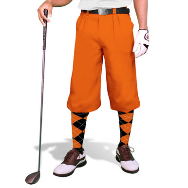 Par 3' Mens Orange Microfiber Golf Knickers