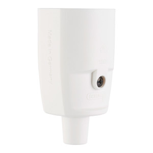 Compact SCHUKO Connector, White, with Shutter