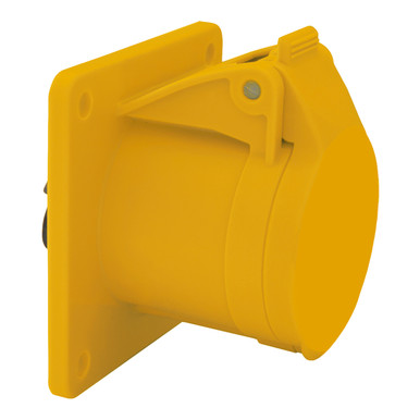 Panel Mount Screwless Socket, 3 Pins, 16A, 110V, IP54, 75x75 - Techna