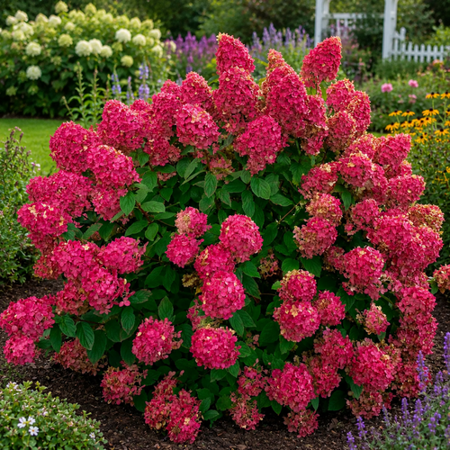 Hydrangea Paniculata Fire Light in 3L Pot, Red Blooms