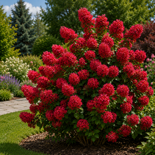 Hydrangea Paniculata Wims Red in 2L Pot, Honey Scented Flowers