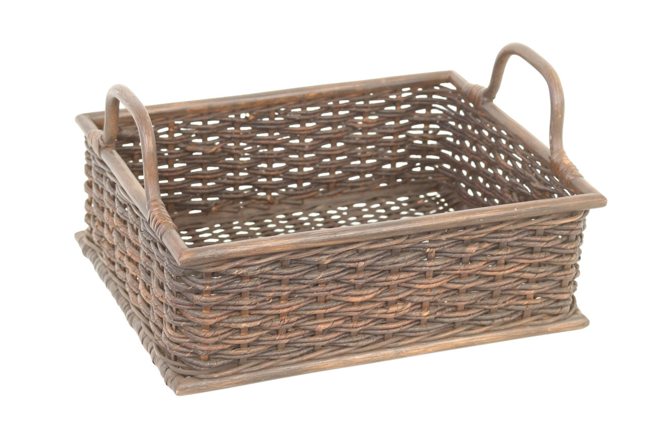 果物 Emily Emily-Fruit Tray Rectangle Basket With Handles - Distinctive Designs