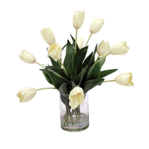 Waterlook Cream White Tulips in Vase