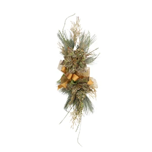 Green Poinsettia with Snow Pine  (Pack 2)