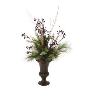 Arrangement Greenery With Pine And Brown Crowns