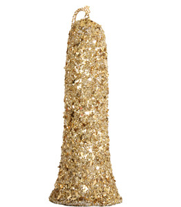 17" BELL W/THICK ROPE CORD- GOLD
