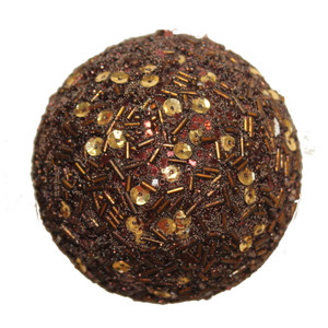 80Mm Sequin Ball Ornament Bronze  (Sold in Multiples of 12)