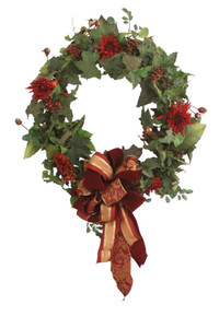 Frosted Ivy with Burgundy Berries and Dahlias