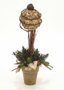 LICHEN TOPIARY IN TUSCAN BROWN FRENCH POT