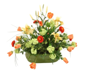 Bittersweet and Yellow Mix in Sage Green Ceramic Planter