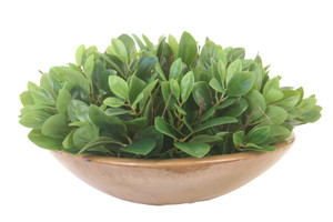 Sculpted Greenery in Round Mocha Glazed Stoneware