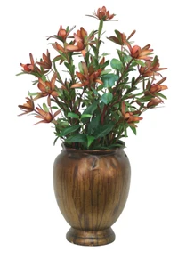 Protea Branches in Antique Gold leaf Vase