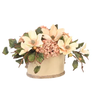Champagne Pink Magnolias in Beige Planter