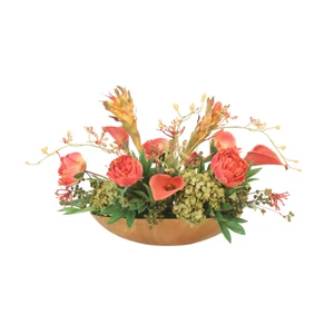 Mixed Rust, Green and Gold Tones in Brass Planter