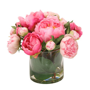 Waterlook® Pink Peony Mix in Glass