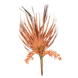 Natural Palmetto,Pods with Orchids Bouquet (Vase sold Separately)