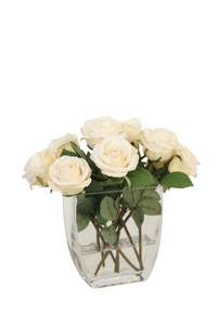 Waterlook® Ivory Rose in Tapered Glass Vase