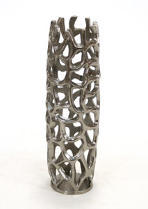 Honeycomb Lantern Open Weave Vase Black Nickel