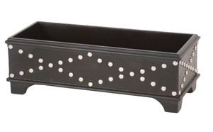 Leather Box with Silver Rivet Black Apache Leather