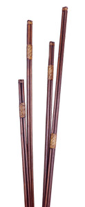 Rattan Drop In Poles  with Leath Bind (Set 4) Chocolate 1 EA: 5'/ 6'/ 6.5'/ 7'