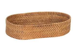 Oval Open Basket with Wood Bottom