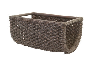 Dark Brown Woven Towel Basket