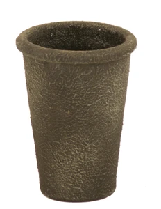 6" Tapered Pot in Old Crunchy Lead Finish with Rounded Lip