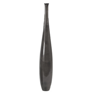 43" Slender Wood Vase In Black