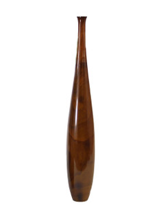 43" Slender Wood Vase in Mahogany