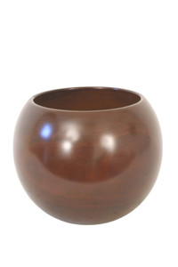Brown Fluted Round Urn