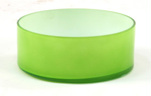 Round Green Shallow Bowl with White Inside