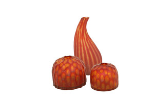 Red Decor Art Vases Set of 3