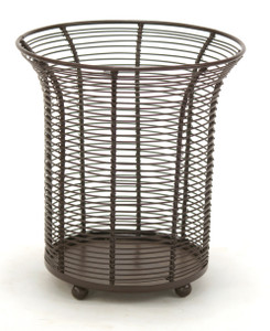 Wire Coil Basket with 4 Ball Feet in a Chocolate Brown Finish