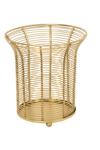 Wire Coil Basket with 4 Ball Feet in a Gold Finish