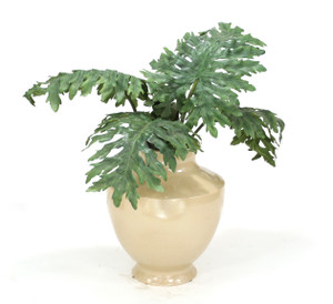 Lacy Philo Leaf in Shellish Sand Vase