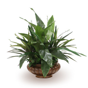 Greenery in Brown Fluted Bowl