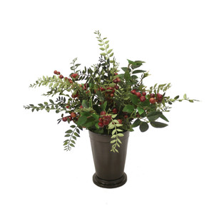 Berries in Bronze Mint Julep Planter (Set of 2)