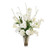 White Cherry Blossom, Hydrangea And Peony In Clear Vase