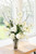 White Cherry Blossom, Hydrangea And Peony In Clear Vase