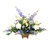 Blue Delphinium with Freesia and Peony in Brass Dish