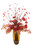 Fall Mix of Dahlia, Cally Lilies and Berries in Amber Colored Vase