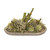 Succulent with Buxfliua and Brunia in Wood Oval Bowl