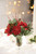 Mixed Garden with Red Roses, Mums, Amaryllis in Flared Glass Vase