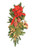 Cedar Swag with Gold Leaves Red Ornaments and a Red Bow with Gold Trim