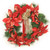 Green with Red Poinsettia and Red and Gold Ribbon